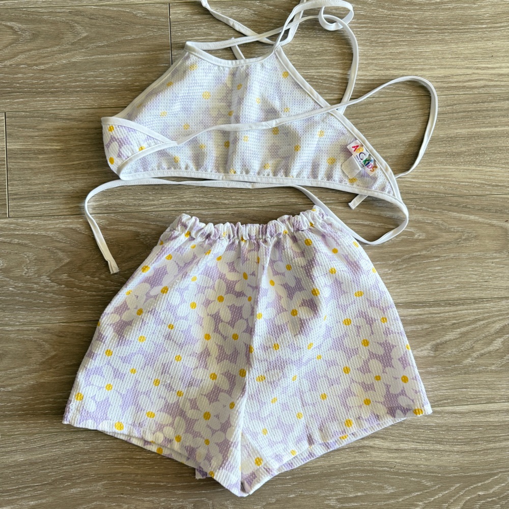 ABC KIDS Girls size 9-10 Vintage Tie Back Halter and Skort Set retro 70s - Picture 5 of 5